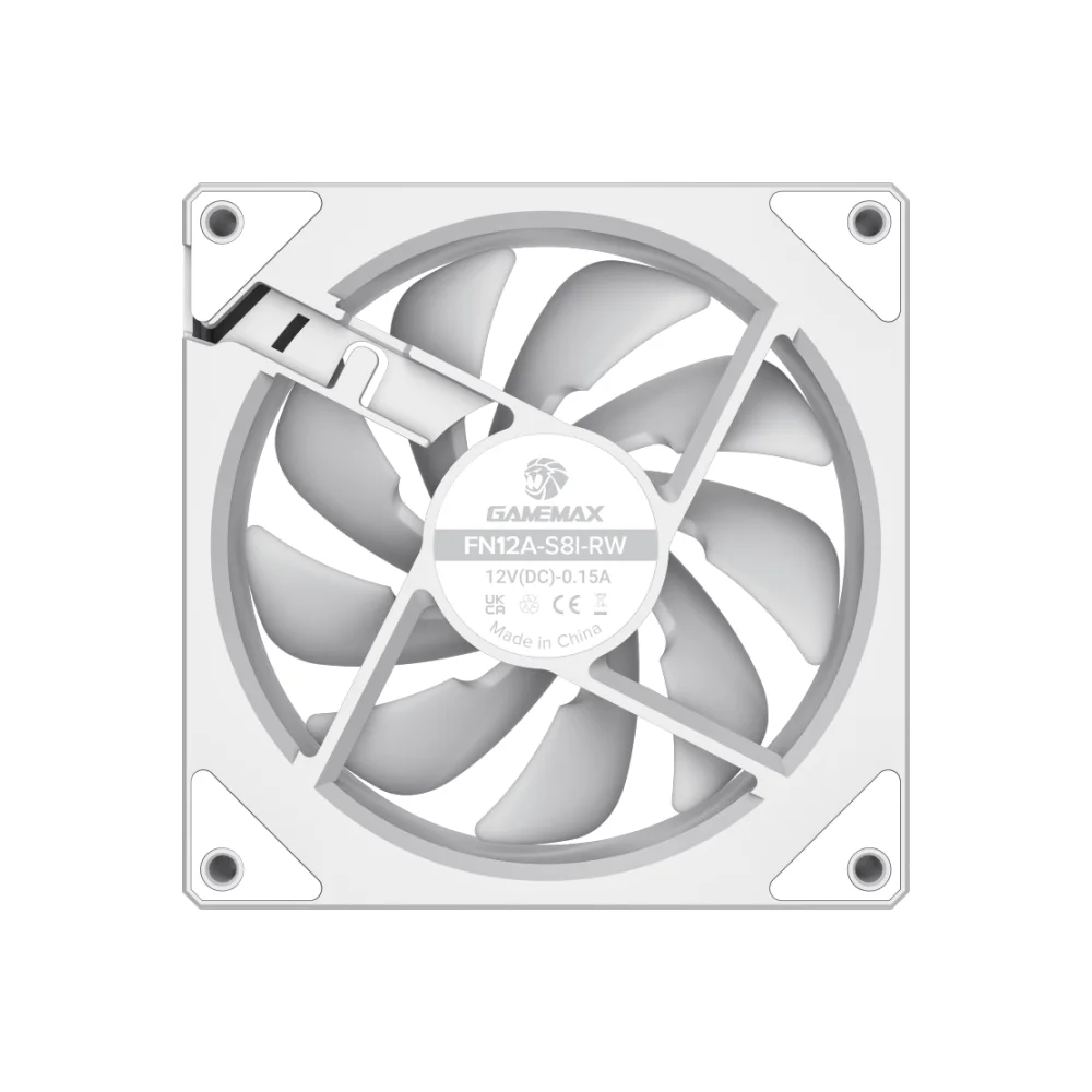 FAN CASE FN12A-S8I-RW WHITE GAMEMAX